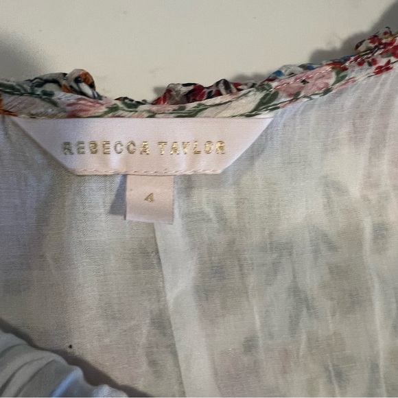 REBECCA TAYLOR Ava Floral-Print Silk Ruffle Tank Midi Dress Size 4/6 - Picture 9 of 11